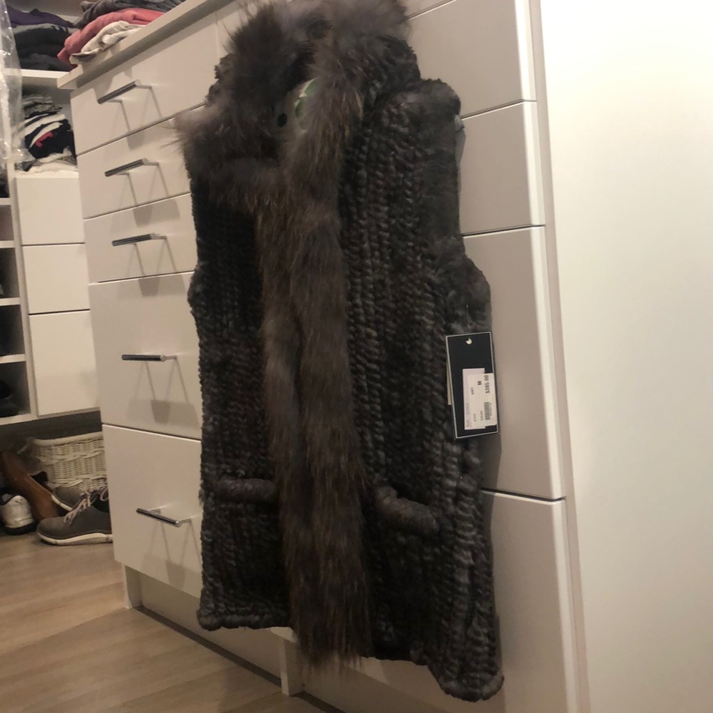 Diana Rosh Fur Vest With Hood